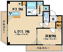 ルクレ上北沢ルネサンスコート 1LDKの間取図画像