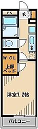 レオパレスレインボーステイツ 1Kの間取図画像