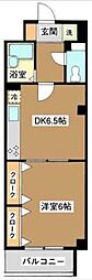 ブランニュー向山 1DKの間取図画像