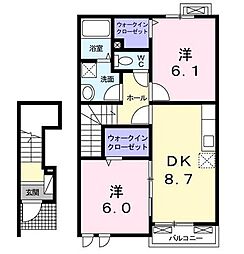 クラール・アイ 2DKの間取図画像