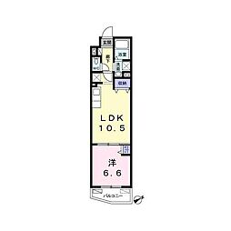 グランシャルマン 1LDKの間取図画像