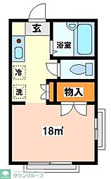 パルティール ワンルームの間取図画像