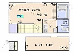 ヴィエント井草 1Kの間取図画像