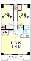 リンデンハイム赤塚 2LDKの間取図画像