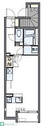 レオネクストベルテンポ ワンルームの間取図画像