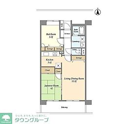 UURコート白鷺 2LDKの間取図画像