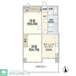 マンションヴィップ落合 2DKの間取図画像