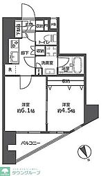 ベルジュール武蔵野中町 2Kの間取図画像