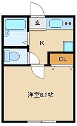 AZEST-RENT一橋学園2 1Kの間取図画像