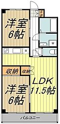 吉祥寺ウィング 2LDKの間取図画像