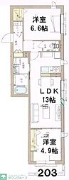 Keena 2LDKの間取図画像