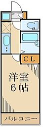 スカイコート都立家政EAST 1Kの間取図画像