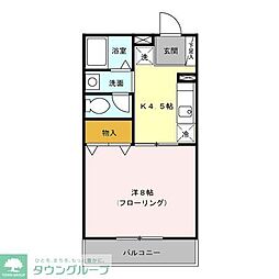 メゾンドソワ 1Kの間取図画像