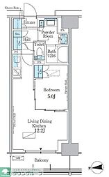 JR総武線 大久保駅 徒歩6分の賃貸マンション 1階1LDKの間取り