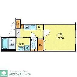 西武新宿線 上石神井駅 徒歩4分の賃貸アパート 1階1Kの間取り