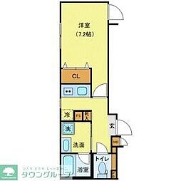 西武新宿線 上石神井駅 徒歩4分の賃貸アパート 1階1Kの間取り