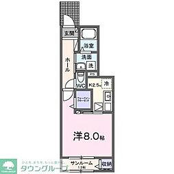 JR中央線 東小金井駅 バス9分 関野橋下車 徒歩8分の賃貸アパート 1階1Kの間取り