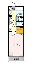 西武新宿線 下井草駅 徒歩8分の賃貸アパート 2階1Kの間取り