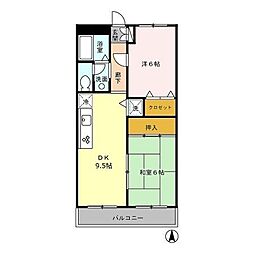 西武新宿線 上石神井駅 徒歩12分の賃貸アパート 3階2LDKの間取り