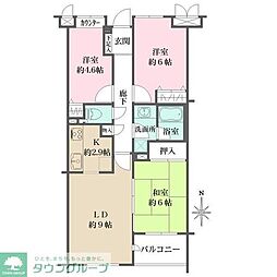 西武新宿線 井荻駅 徒歩7分の賃貸マンション 4階3LDKの間取り