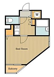 西武新宿線 上井草駅 徒歩7分の賃貸マンション 6階1Kの間取り