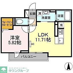 西武池袋線 中村橋駅 徒歩5分の賃貸マンション 3階1LDKの間取り