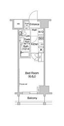 西武池袋線 富士見台駅 徒歩1分の賃貸マンション 9階1Kの間取り