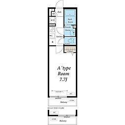 西武池袋線 練馬高野台駅 徒歩12分の賃貸マンション 1階1Kの間取り