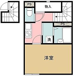 西武新宿線 田無駅 徒歩17分の賃貸アパート 2階1Kの間取り