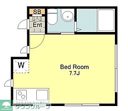 アヴァロン 1階ワンルームの間取り