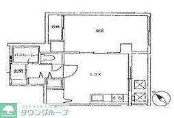 西武池袋線 江古田駅 徒歩4分の賃貸マンション 2階1LDKの間取り