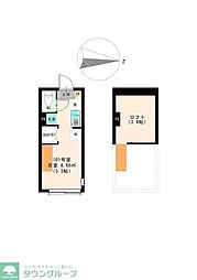 都営大江戸線 練馬春日町駅 徒歩7分の賃貸アパート 1階ワンルームの間取り