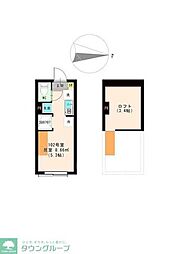 都営大江戸線 練馬春日町駅 徒歩7分の賃貸アパート 1階ワンルームの間取り