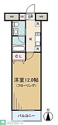 西武新宿線 野方駅 徒歩4分の賃貸マンション 2階1Kの間取り