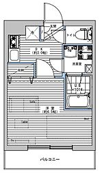 サンレジデンス武蔵野 1階1Kの間取り