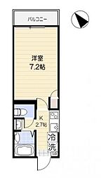 ラ・アヴェニール東武練馬 2階1Kの間取り
