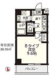 JR中央線 荻窪駅 徒歩10分の賃貸マンション 2階1Kの間取り