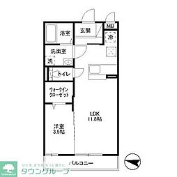 西武池袋線 練馬高野台駅 徒歩12分の賃貸アパート 1階1LDKの間取り