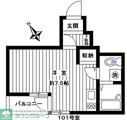 西武池袋線 練馬高野台駅 徒歩9分の賃貸マンション 1階ワンルームの間取り