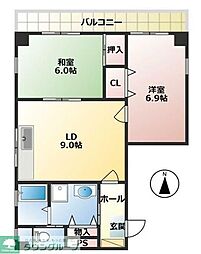 東武東上線 東武練馬駅 徒歩5分の賃貸マンション 3階2LDKの間取り