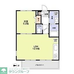 都営大江戸線 練馬駅 徒歩14分の賃貸アパート 3階1LDKの間取り