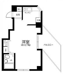 西武池袋線 桜台駅 徒歩5分の賃貸マンション 4階ワンルームの間取り