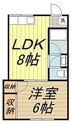 三鷹国際ハイツ 1階1LDKの間取り