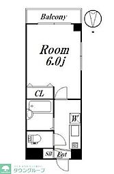 西武新宿線 下井草駅 徒歩4分の賃貸マンション 2階1Kの間取り