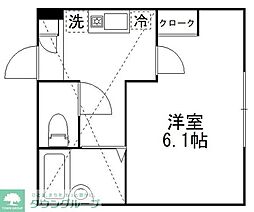 西武池袋線 桜台駅 徒歩11分の賃貸アパート 1階1Kの間取り