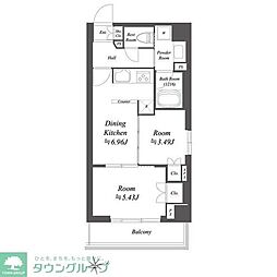 杉並区荻窪2丁目マンション 2DKの間取図画像