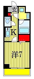 JR総武線 船橋駅 徒歩10分の賃貸マンション 7階1Kの間取り