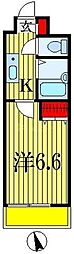 JR総武線 船橋駅 徒歩9分の賃貸マンション 3階1Kの間取り