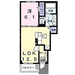JR武蔵野線 船橋法典駅 徒歩18分の賃貸アパート 1階1LDKの間取り