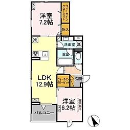 JR総武線 西船橋駅 徒歩8分の賃貸アパート 3階2LDKの間取り